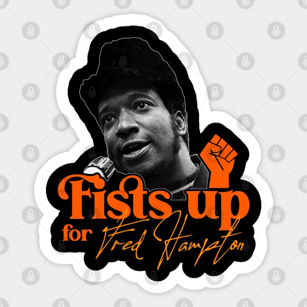 Fred Hampton ))(( Fists Up BLM Revolutionary Tribute Sticker by darklordpug